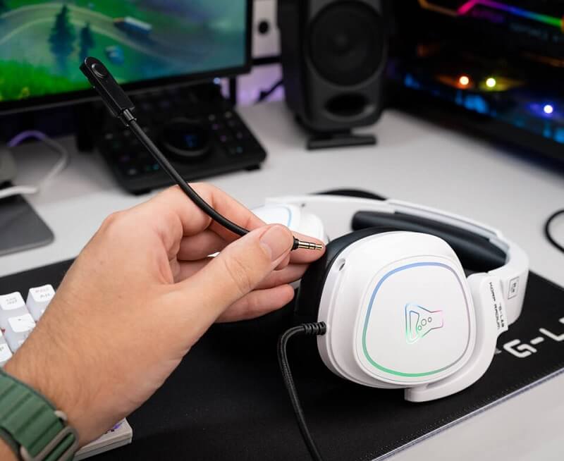 Casque G-LAB KORP RADIUM BLANC - Filaire - RGB - PC/XBOX/SWITCH/PlayStation