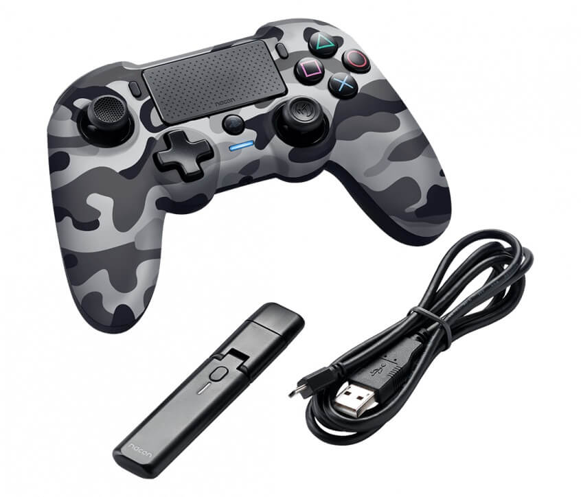 Manette NACON Asymmetric sans fil - PS4/PC - Camo gris