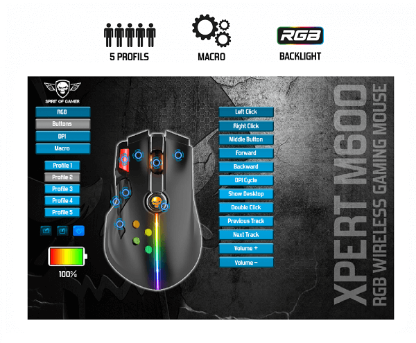 Souris Spirit of Gamer XPERT-M600 WIRELESS