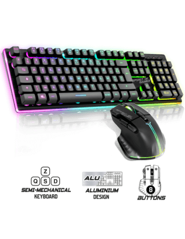 Pack 2 en 1 Spirit of Gamer ULTIMATE 600 WIRELESS DARK - Sans fil - RGB