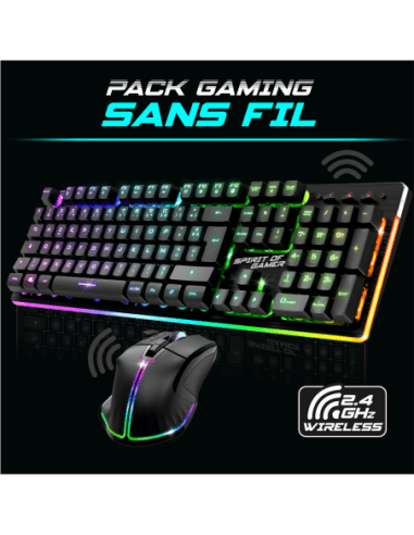 Pack 2 en 1 Spirit of Gamer ULTIMATE 600 WIRELESS DARK - Sans fil - RGB