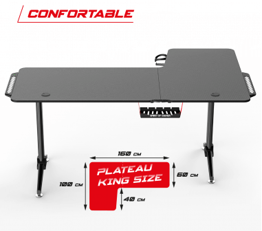 Bureau Spirit of Gamer HEADQUARTER 600 - angle gauche