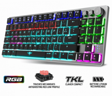 Clavier Spirit Of Gamer XPERT-K1300 - Sans fil - Mécanique - TKL 65%