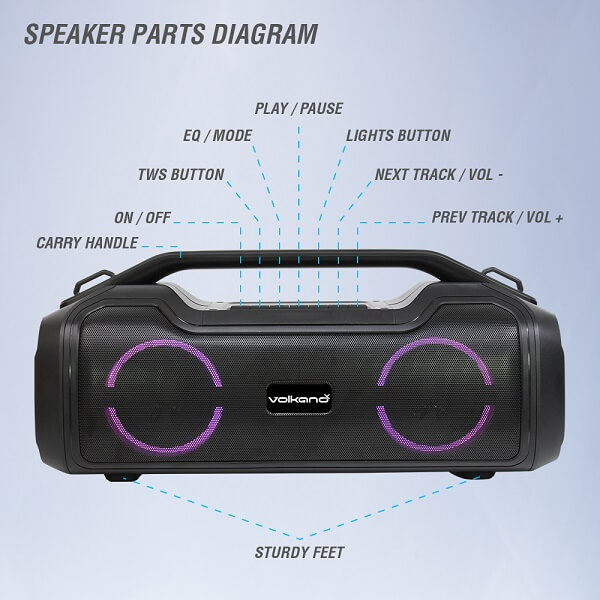 Enceinte VOLKANOX ADDER - VKX-3000-BK - 40 Watts - Bluetooth
