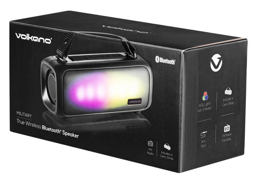 Enceinte VOLKANO MILITARY - VK-3205-BK - 8 Watts - Bluetooth - RGB