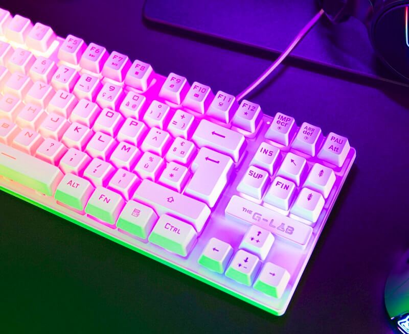 Clavier G-LAB KEYZ CAESIUM TKL Blanc - Membranes