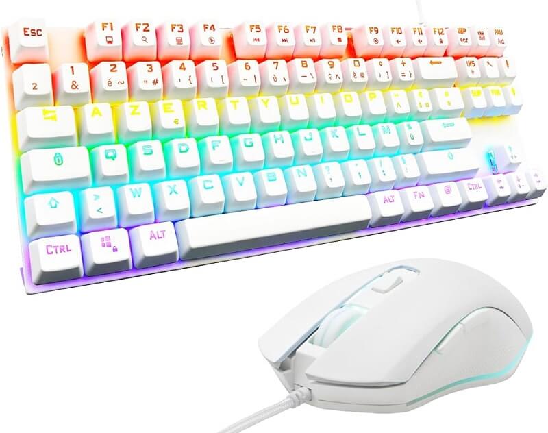 Pack 2 en 1 G-LAB COMBO MERCURY TKL Souris + Clavier - Blanc