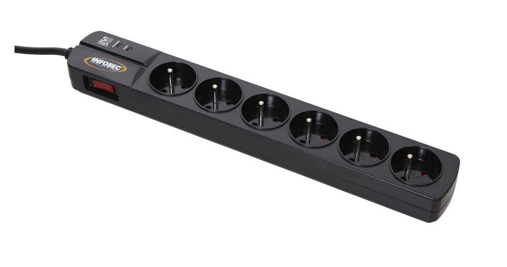 Prise INFOSEC S6 Black Line II - Parasurtenseur