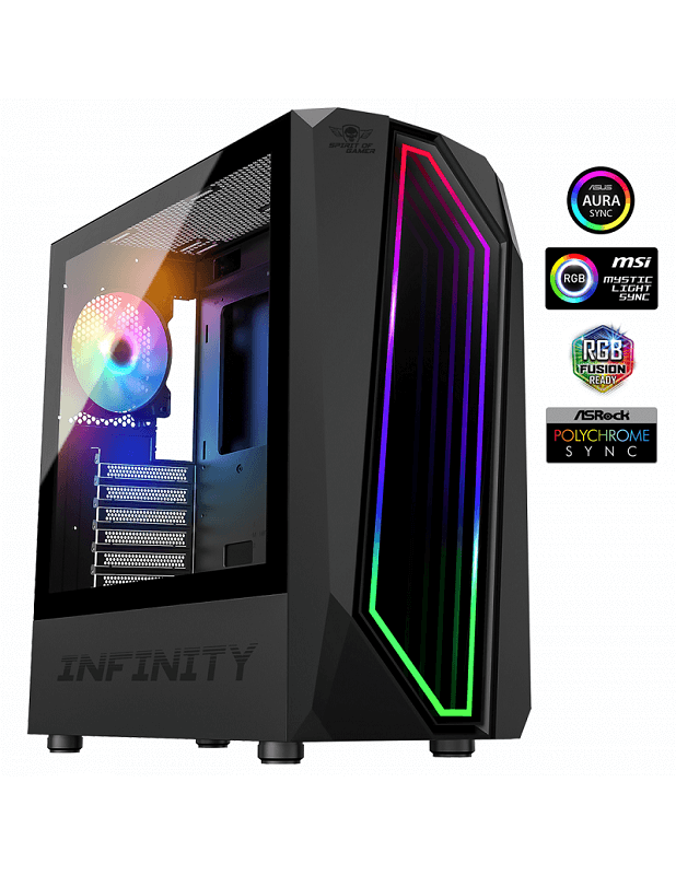 [8201BK] Boitier Spirit of Gamer Infinity DARK Black - ATX - RGB