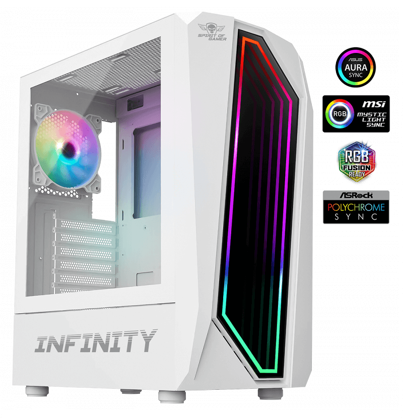 [8201WT] Boitier Spirit of Gamer Infinity ARTIC White - ATX - RGB