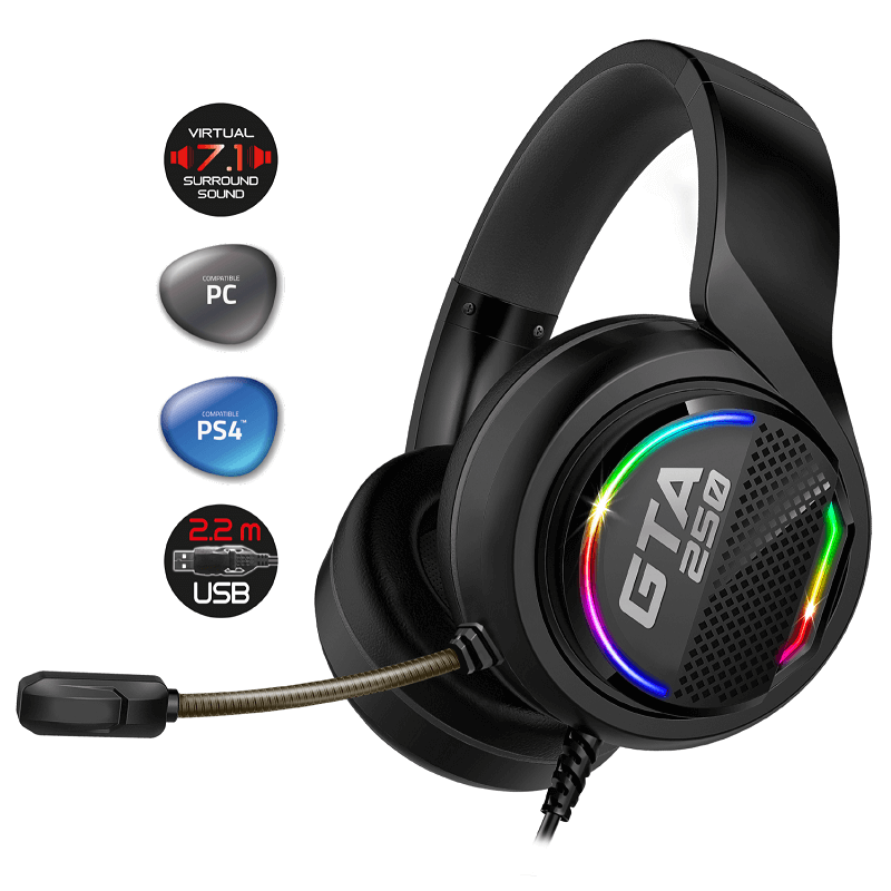 [MIC-GTA250] Casque ADVANCE GTA 250 - Filaire - RGB - PC/PS4