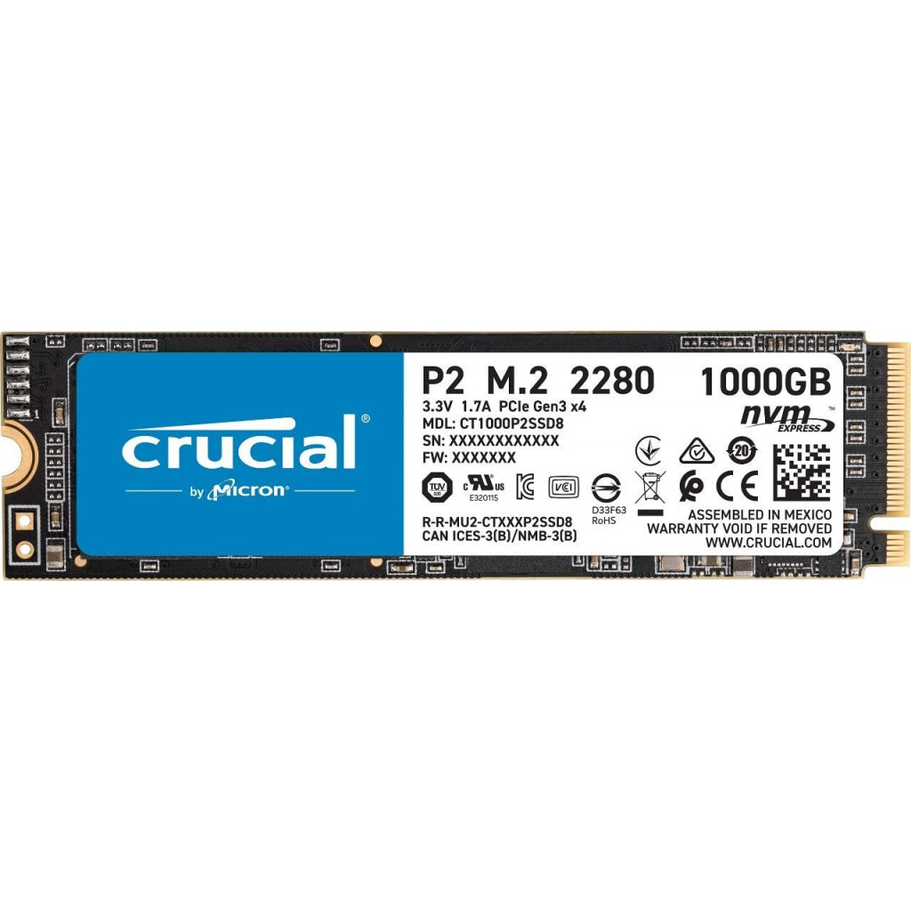 SSD CRUCIAL P2 1To M.2 PCIe3.0 2280