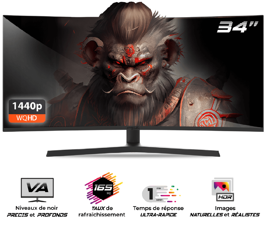[SOG-E34V165] Ecran 34'' SoG EPIC E34V165 - 1440p - VA - 165Hz - Incurvé