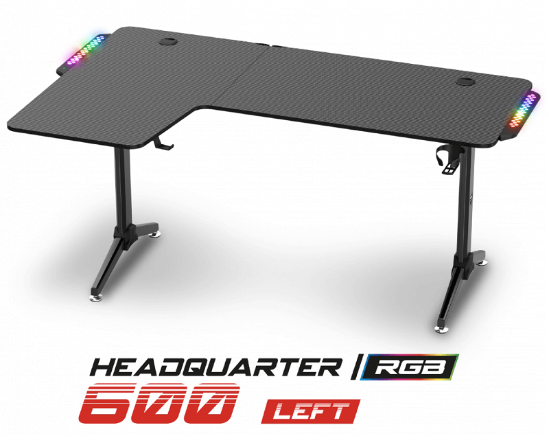 Bureau Spirit of Gamer HEADQUARTER 600 - Angle Gauche - RGB