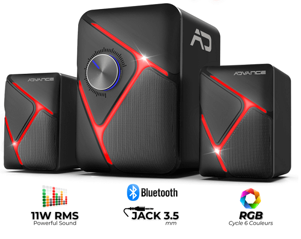 [SP-5200] Haut-Parleur 2.1 SOUNDPHONIC SP-5200 RGB 11w - Bluetooth