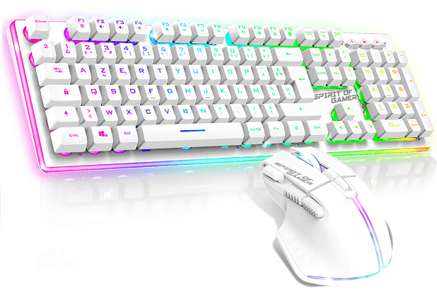 [CLS-MK600SWT] Pack 2 en 1 Spirit of Gamer ULTIMATE 600 WIRELESS ARTIC - Sans fil - RGB