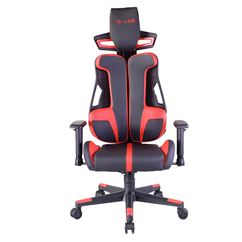 Fauteuil gaming G-LAB K-Seat CARBON Noir & Rouge - Simili Cuir - 3D