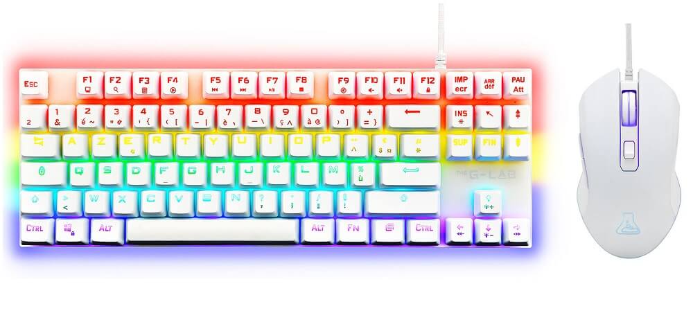 Pack 2 en 1 G-LAB COMBO MERCURY TKL Souris + Clavier - Blanc